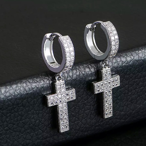 💙Stylish Cross - Shape Sterling Silver Earrings - Picture 2 of 5